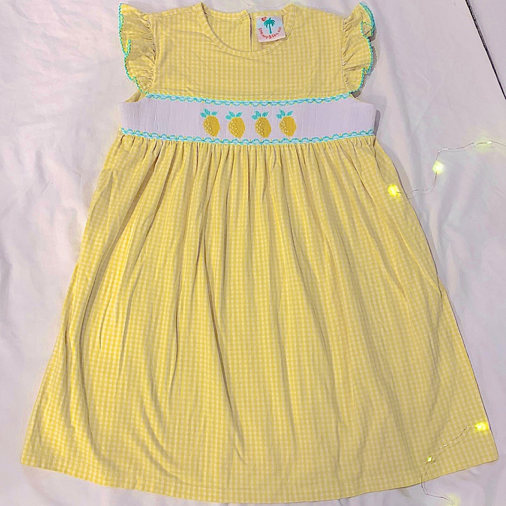 SERENDIPITY Shrimp & Grits Kids Lemons Dress. Size.8